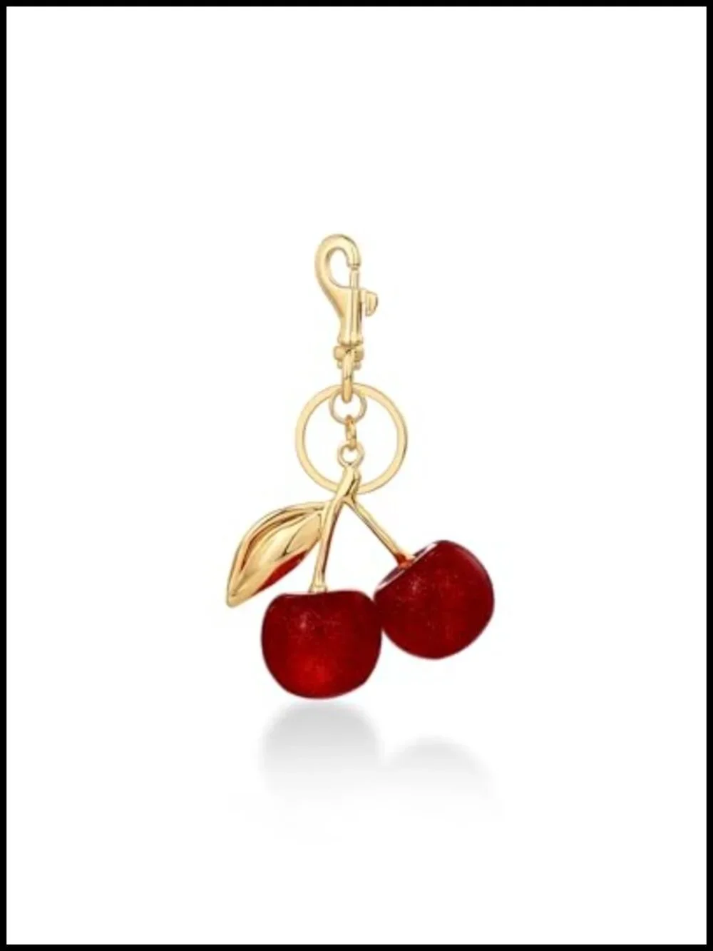 14K Gold Plated Cherry Bag Charm for Handbags Tote Purse Keychain